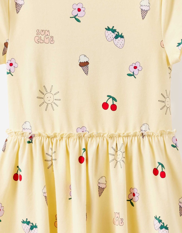 Cotton On Kids - Boat Neck Frill Short Sleeve Dress