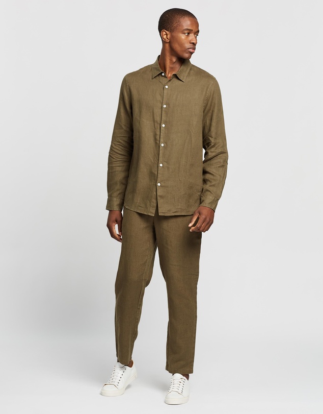 Assembly Label - Casual Long Linen Sleeve Shirt