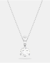 Swarovski - Stilla pendant, Round cut, White, Rhodium plated