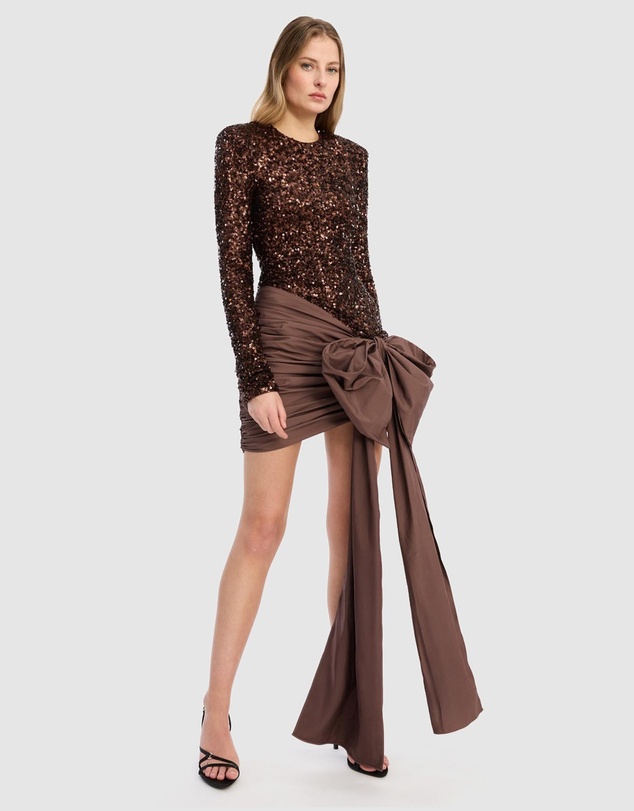 ROTATE - Sequins Bow Mini Dress