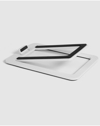 iWorld - Kanto S2W Angled Desktop Speaker Stands for Small Speakers - Pair, White