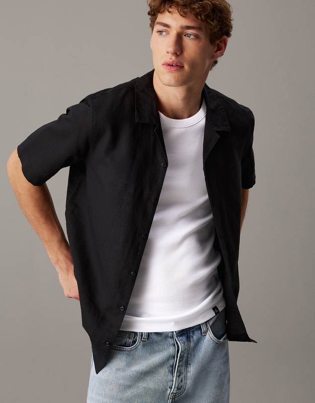 Calvin Klein - Linen Cotton Cuban Collar Shirt