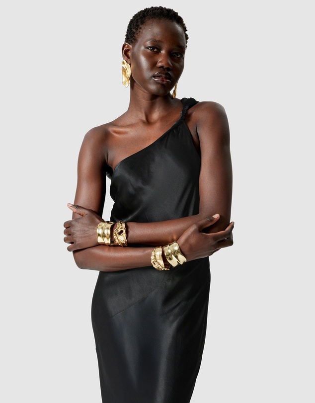 & Other Stories - One-Shoulder Satin Midi Dress