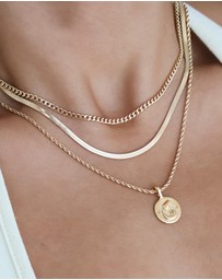HOUSE OF SLANI - Flat Herringbone Snake Chain Necklace