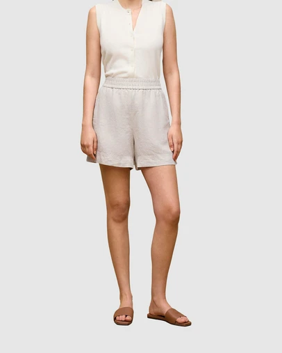 Trenery - Yarn Dyed Linen Pull On Short