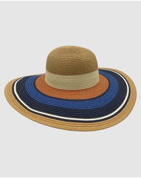 Jacaru - Jacaru 1764 Wide Brim Colour Stripes Hat