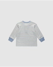 Kynd Baby - Henley Top in Sky Blue Stripe