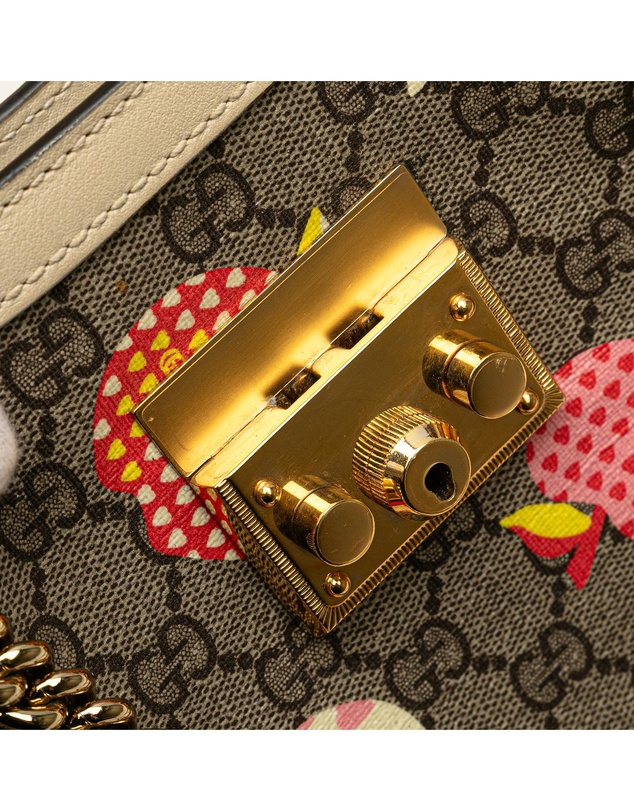 Pre-Loved by Azura Reborn - Pre-Loved Small GG Supreme Apple Heart Padlock Tote