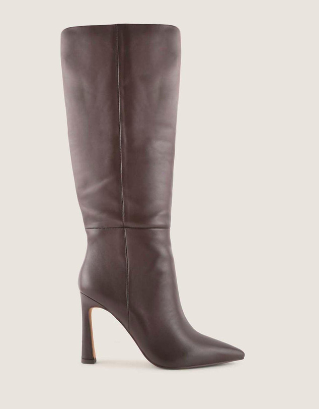 Shelly Shen - Lennon Heel Long Boots Brown Leather