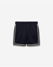 Calibre - Stripe Trim Textured Shorts Navy