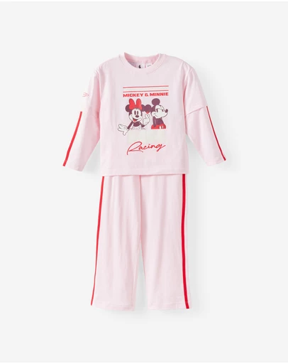 Cotton On Kids - Disney Mickey & Minnie Double Layer Long Sleeve Pyjama Set