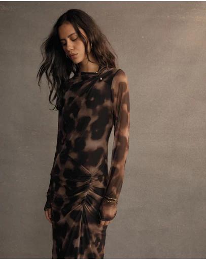 Forcast - Savanna Printed Mesh Dress