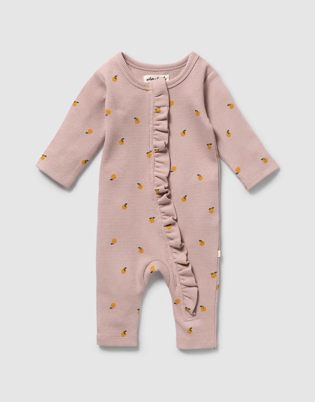 Wilson & Frenchy - Organic Waffle Ruffle Zipsuit - Babies