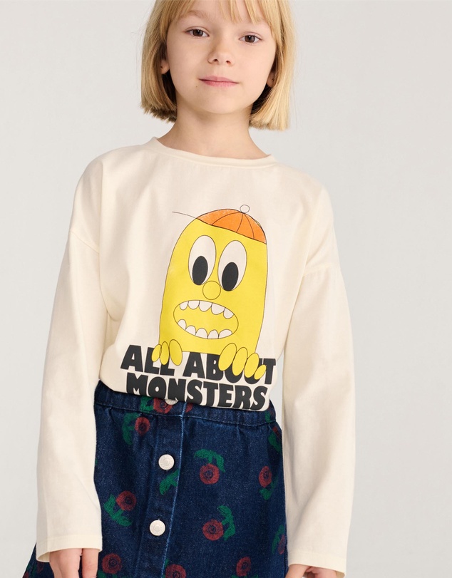 Bobo Choses - Stamp Bloom All Over Denim Skirt - Babies-Teens