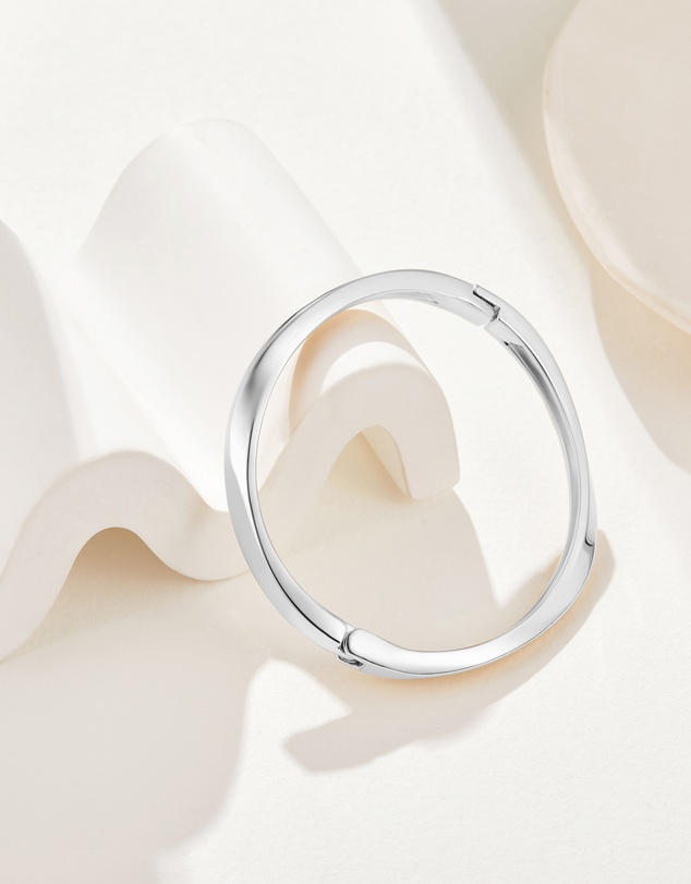 Mestige - Sienna Asymmetrical Bangle - Silver Plated