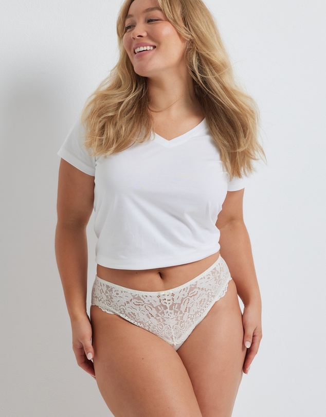 Kayser - 2 Pack Daily Essentials Stretch Lace & Cotton Hi Cut Brief (219)