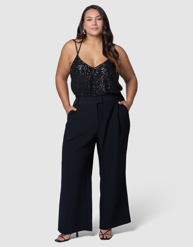 Pink Dusk by Curve Project - Fired Up Satin Trim Pant