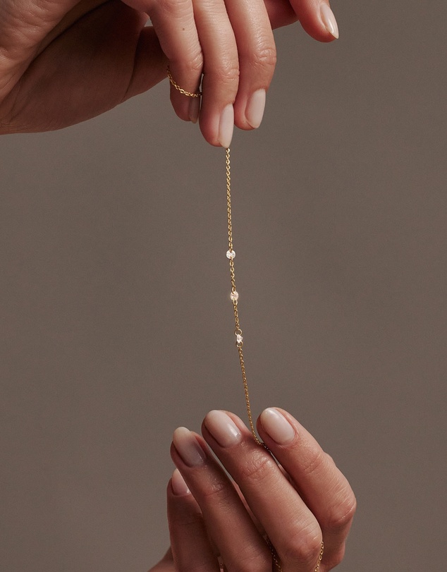 SAINT VALENTINE - Floating Stone Necklace - Gold
