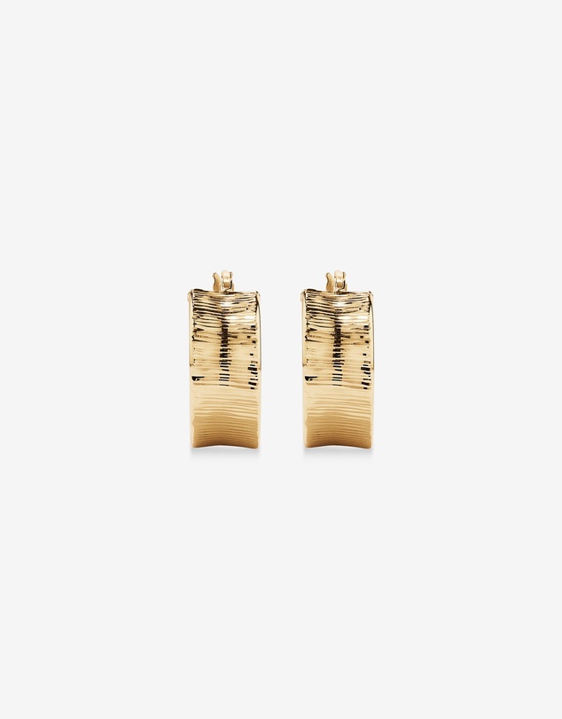 Michael Hill - Textured Hoop Earrings in 18Kt Vermeil