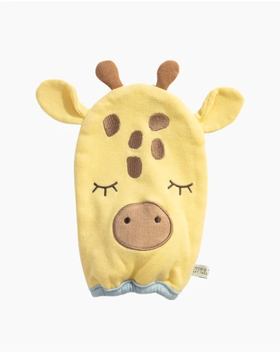 Living Textiles - Organic Bath Mitt - Wild Safari/Giraffe