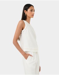 Forcast - Perry Linen Embroidery Top