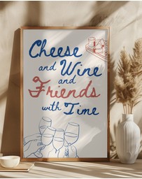 Olive et Oriel - Cheese And Wine... by Ohkimiko Art Print