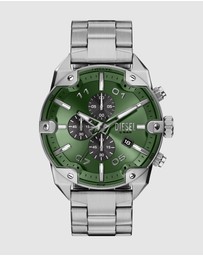 Diesel - Spiked Silver Tone Chronograph Watch