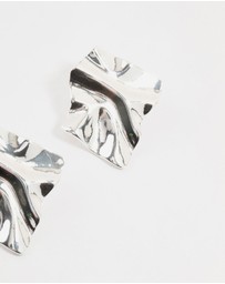 Lovisa - Silver Plated Warped Metal Stud Earrings