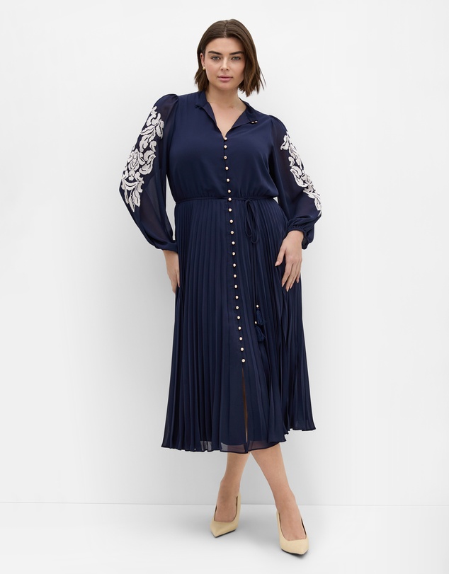 City Chic - Adorn Sleeve Pleat Midi Dress