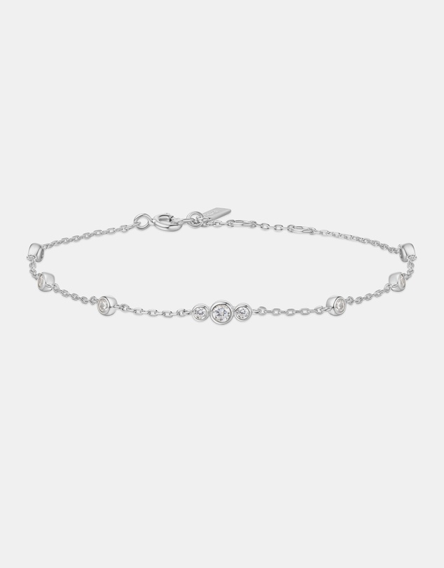 Ania Haie - Ania Haie Silver Sparkling Bezel Cubic Zirconia Station Bracelet