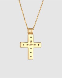 Haze & Glory - ICONIC EXCLUSIVE - Necklace Vivid Gemstone Cross 925 Sterling Silver Gold-Plated