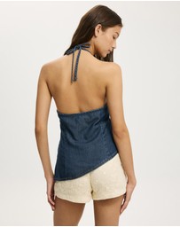 Cotton On - Sloan Lightweight Denim Halter Top
