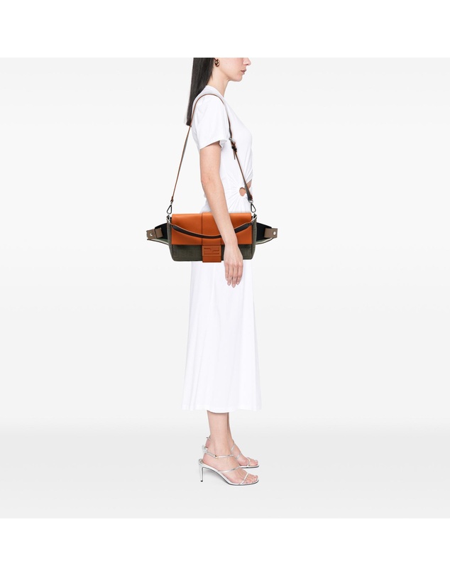 Pre-Loved by Azura Reborn - Pre-Loved Large Zucca Canvas and Leather Convertible Belt Baguette