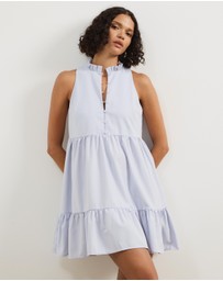 Atmos&Here - Aylah Tiered Linen Blend Mini Dress