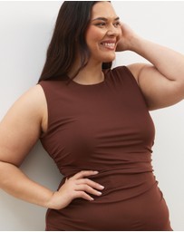 Atmos&Here Curvy - Priya Sleeveless Mesh Maxi Dress