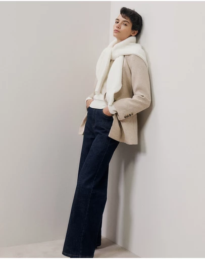 Trenery - Italian Wool Blend Flecked Blazer in Oat Marle
