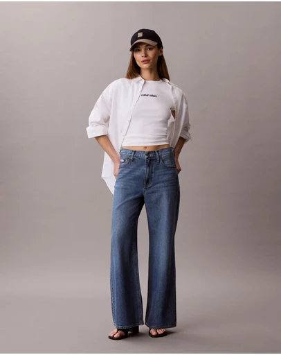Calvin Klein Jeans - Contour Rib Logo Cropped Tee
