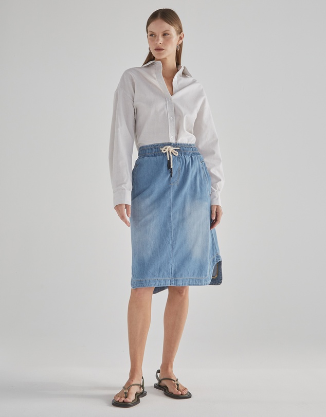 DRICOPER DENIM - Tilbury White Oatmeal Stripe Shirt