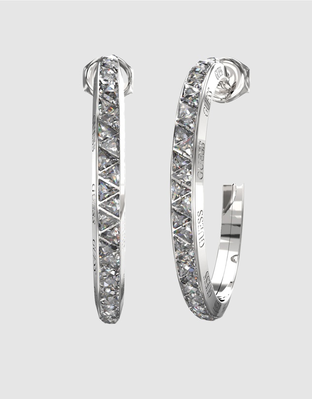 GUESS - Silver-Tone Trinity Hoop Earrings