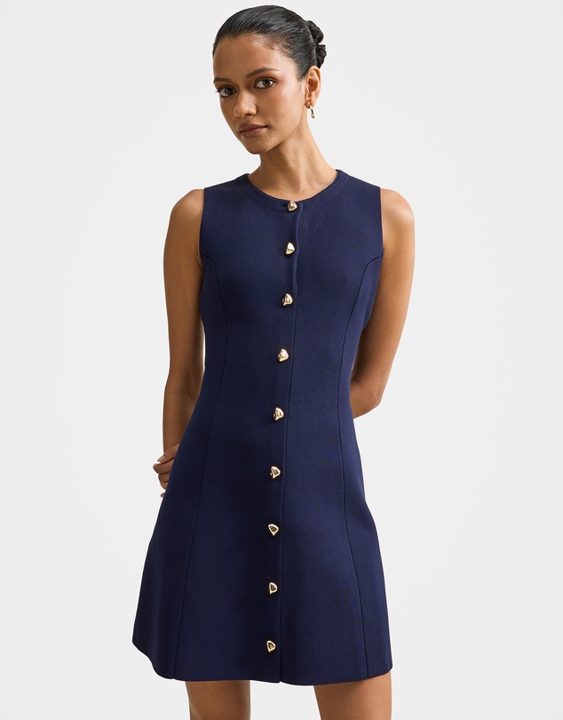 Forever New Petite - Lucienne Petite Fit and Flare Knitted Mini Dress