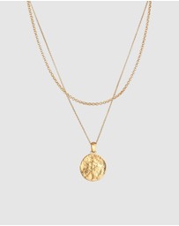 Kuzzoi - ICONIC EXCLUSIVE - Necklace Men Layer Heirloom Compass in 925 Sterling Silver Gold Plated