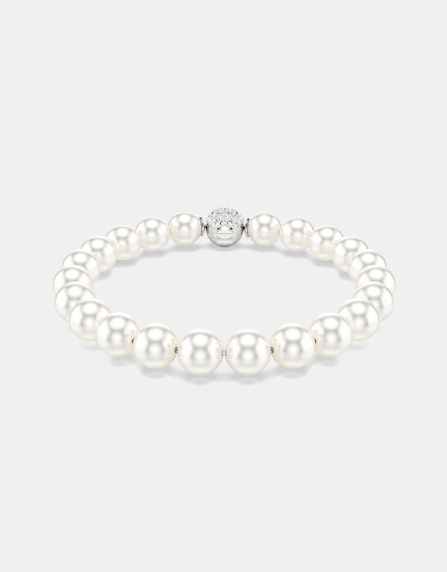 Swarovski - Matrix Bracelet, Crystal Pearl, White, Rhodium Plated