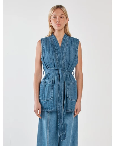 Sass - Pepa Quilted Denim Vest