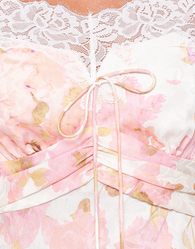 Petal & Pup - Voss Off Shoulder Lace Maxi Dress - Pink Floral
