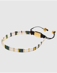 Nialaya Jewellery - Women's Bracelet with White, Patina Green and Gold Miyuki Tila Beads
