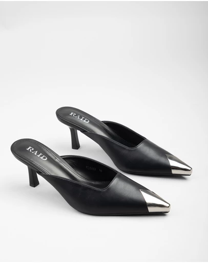 RAID - Elkana heeled Pumps with metal toe in Black