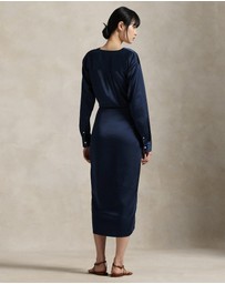Polo Ralph Lauren - Satin Tie-Front Wrap Shirtdress