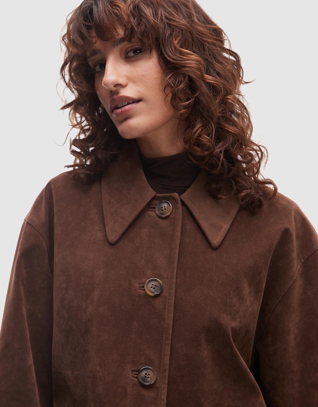 TOPSHOP - Faux Suede Patch Pocket Boxy Jacket