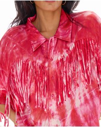 THE TALES - Ibiza Sky Silk Fringed Shirt