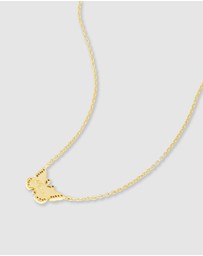 Wanderlust + Co - Butterfly Pearl & Gold Necklace